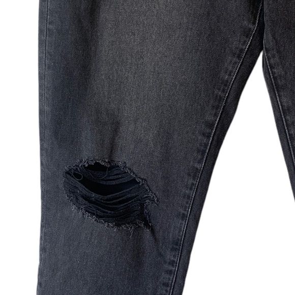 NEON Blonde Siren Mum Fit High Rise Denim Jeans Frayed Black Wash Women's 28 - Picture 6 of 16